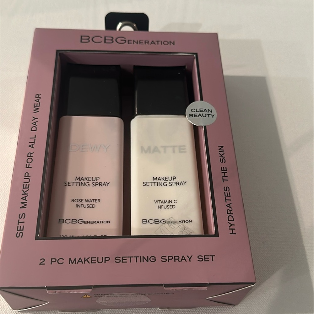 BCBGeneration Makeup Setting Spray Duo. Sets Makeup for all day wear.